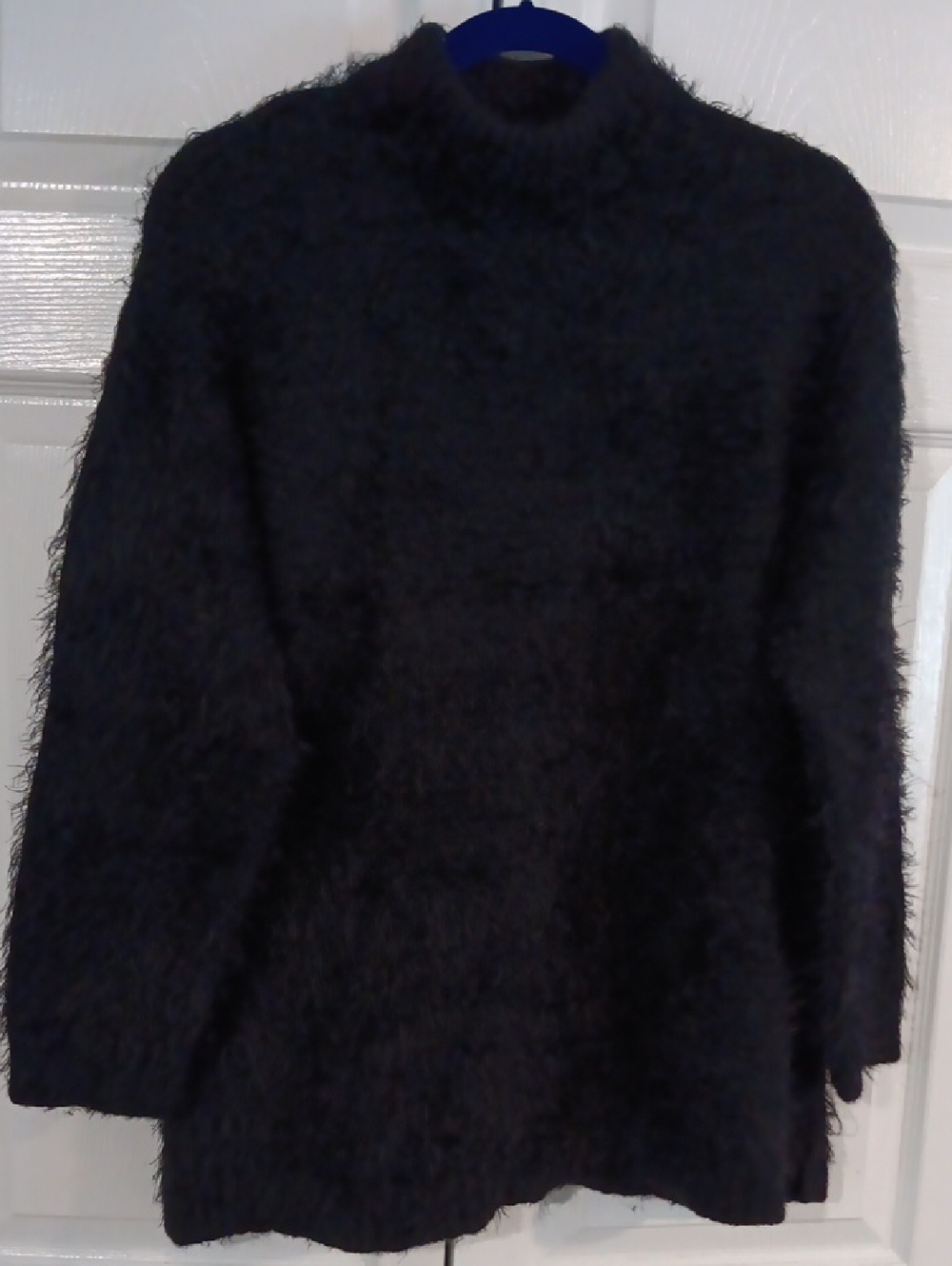 Cozy Black Fuzzy Knit Sweater